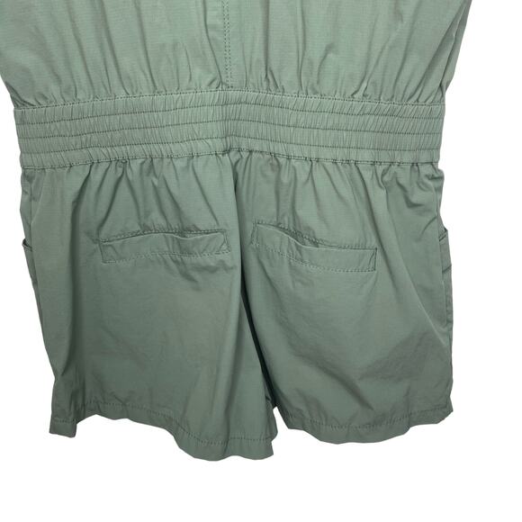 BLANC NOIR Caravan Short Sleeve Button Up Romper Army Green Size Small - Picture 8 of 14